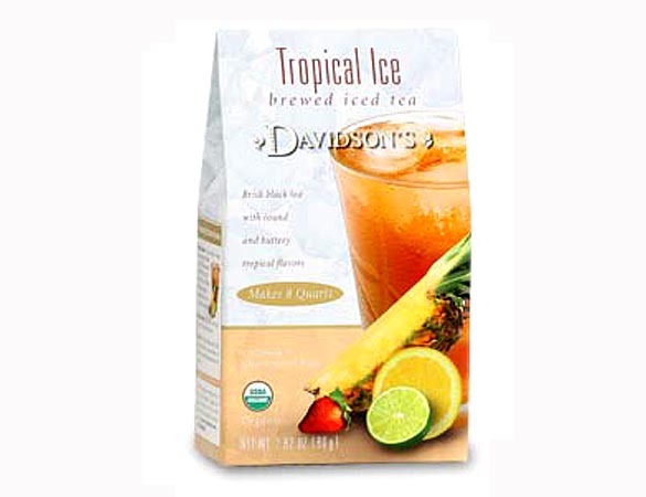 Davidson's Tropical Ice packaging, featuring brand and product name.